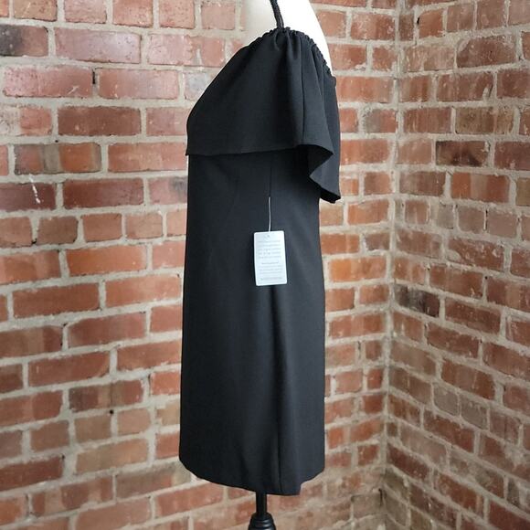 Charles Henry Off The Shoulder A-line mini dress in black XSP - Picture 3 of 13